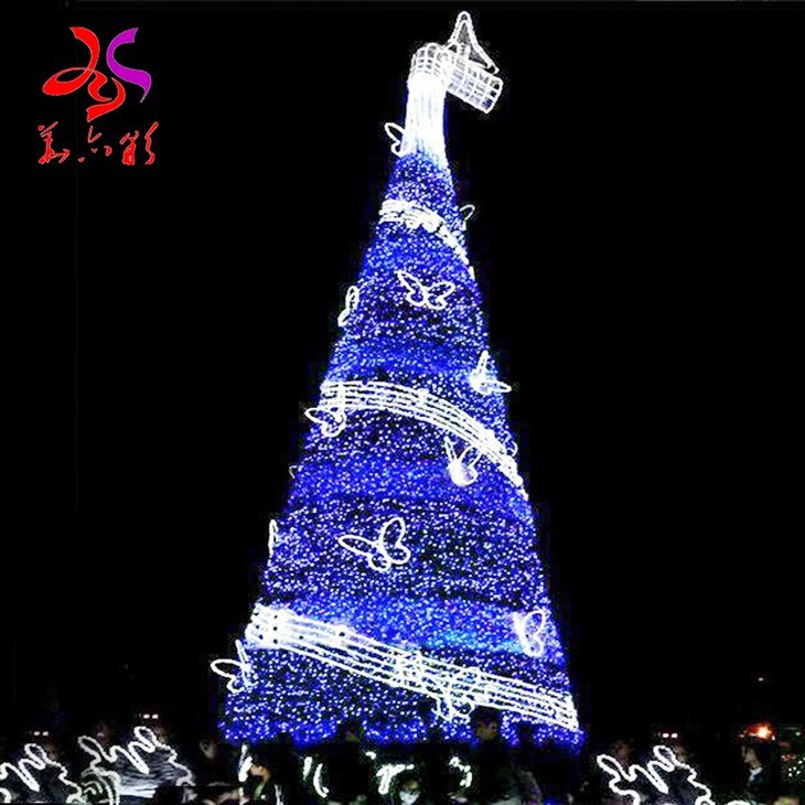 High Quality Outdoor 3D Multi Color LED RGB Decorative PVC Huge Giant Christmas Tree For Street Decoration And Square Center