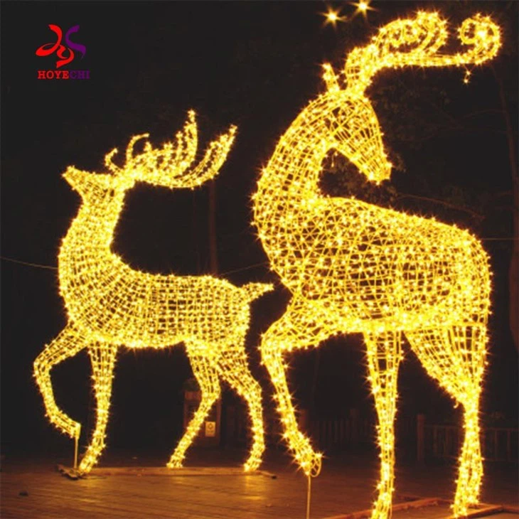 Large Life Size Led 3d Lighted Animal Decoration Christmas Reindeer Motif Lights