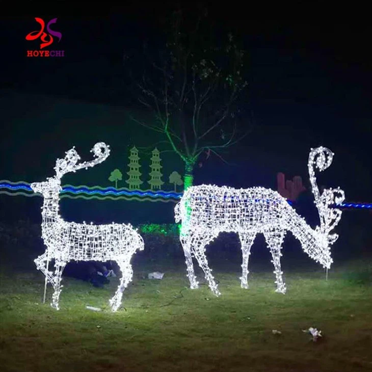 Large Life Size Led 3d Lighted Animal Decoration Christmas Reindeer Motif Lights
