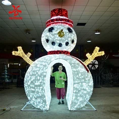 Hoyechi 3D a l'engròs gran d'arc de ninot de neu LED impermeable per a la decoració de la plaça del centre comercial a l'aire lliure